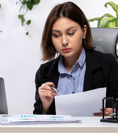 Woman with alarm clock
